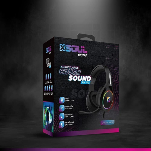 Auricular Gamer Soul Crush Sound Xh100 Microfono Led Pc Usb