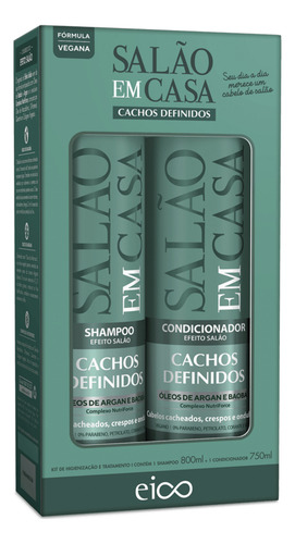 Kit Shampoo E Condicionador Eico Cachos Definidos 800ml