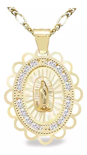 Medalla 15 Años De Oro Virgen De Guadalupe Y Cadena De 50cm