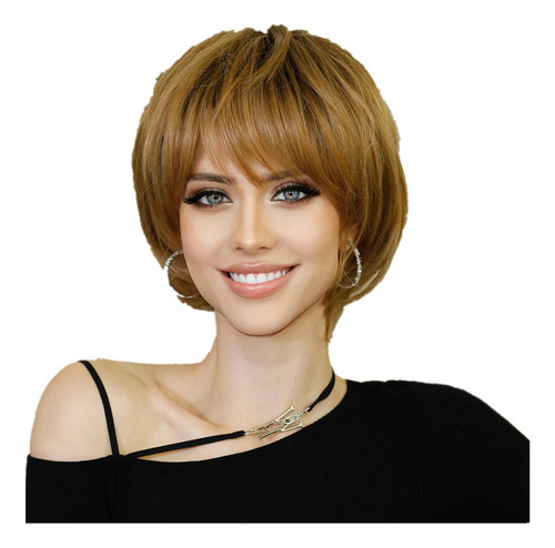 Pt Compatibility Peluca Corta Tipo Bob Para Mujer, Peluca