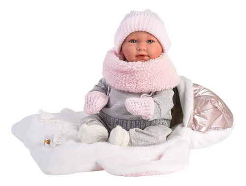 Muñeca Llorens Mimi Sonidos Con Capazo 42cm Portabebe España