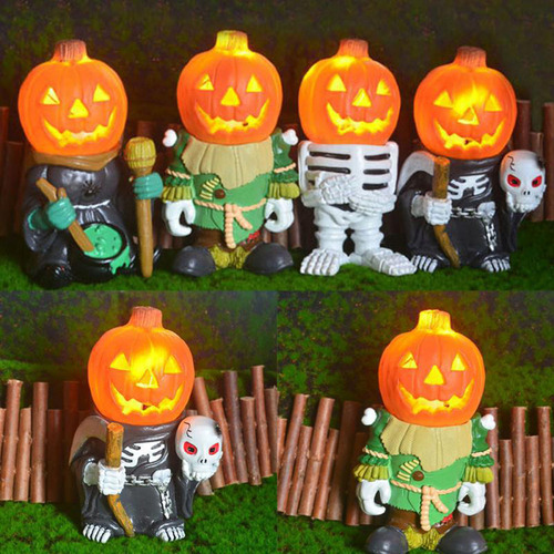 Lâmpada De Decoração De Jardim Com Luz De Halloween De Resin