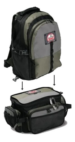 Mochila Bolso Rapala 3 En 1 Pesca Vadeo Señuelos Cajas 3600 Color Verde Oscuro Diseño De La Tela Liso