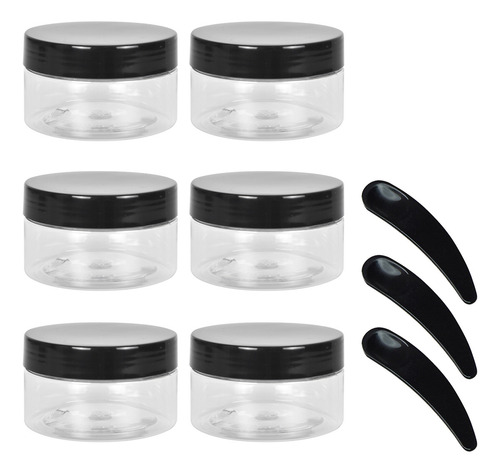 6 Tarros De Plástico Transparente De 100 Ml, Contenedor De A