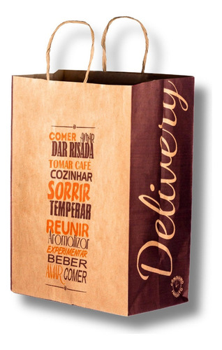 Bolsa de menĂș Kraft con asa, 30 x 19 x 29 cm, grande, 100 unidades