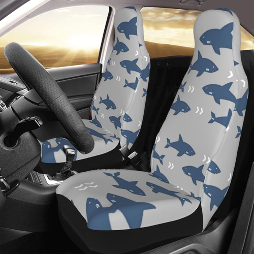 2 Funda Asiento Automovil Diseño Tiburon Protectora Para Suv