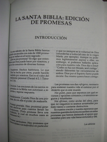 La Santa Biblia Edicion De Promesas Antiguo Y Nuevo Tes C112 (Usado)