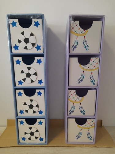 Imagen 3 de 5 de Cajoneras Organizador Infantil De 4 Cajones Mueble Juguetero