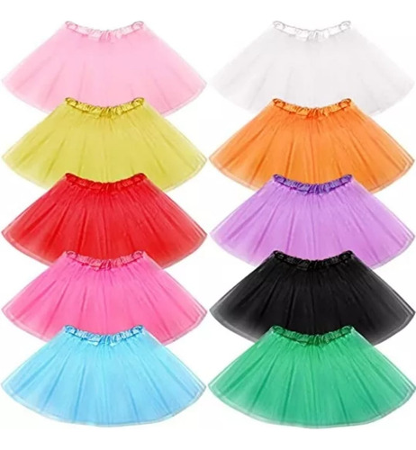 Falda Tutú Niñas Colores Triple Capa_buena Calidad