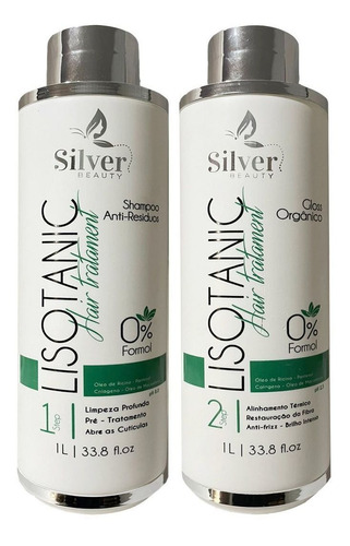 Kit Escova Progressiva Organica Lisotanic Silver Beauty 2x1