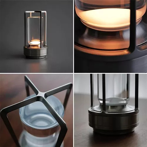 Portavelas Con Diseño Square-shaped Genérica Klarako Crystal Lantern Oro Diámetro 9cm