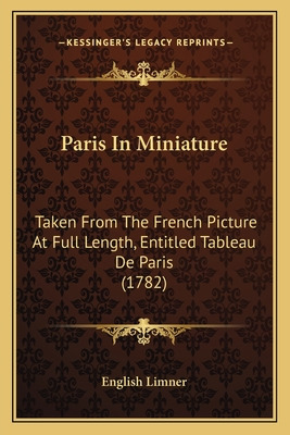 Libro Paris In Miniature: Taken From The French Picture A...