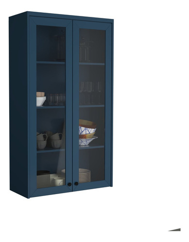 Cristaleira 80cm 2 Portas Com Vidro Cozinha Sevilha