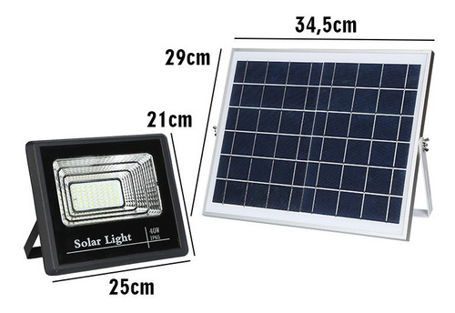 Foco Solar Led 40 W C Sensor Patio Jardin Calles Exterior