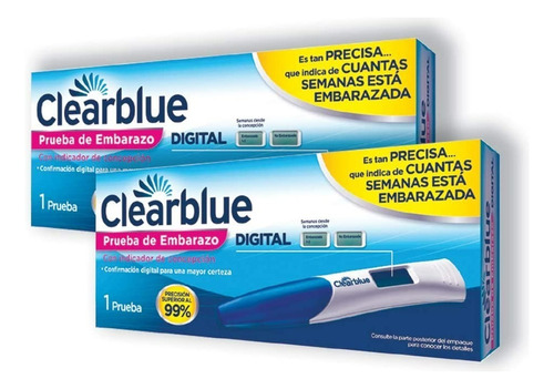 Pack X 2 Prueba De Embarazo Clearblue Digital 99% Efectivo