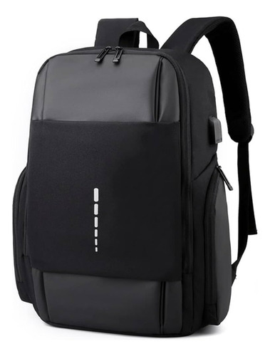 Mochila Notebook Anti Robo Seguridad Con Usb Mod33 - Impacto Color Negro Diseño De La Tela Lisa