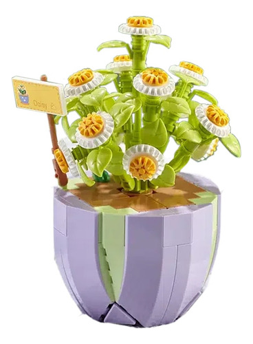 Rompecabezas 3d Armable Flores, Bonsai Daisy Bloques Planta