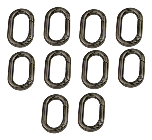 10 Anillos Ovalados De Puerta De Resorte, Anillo Negro