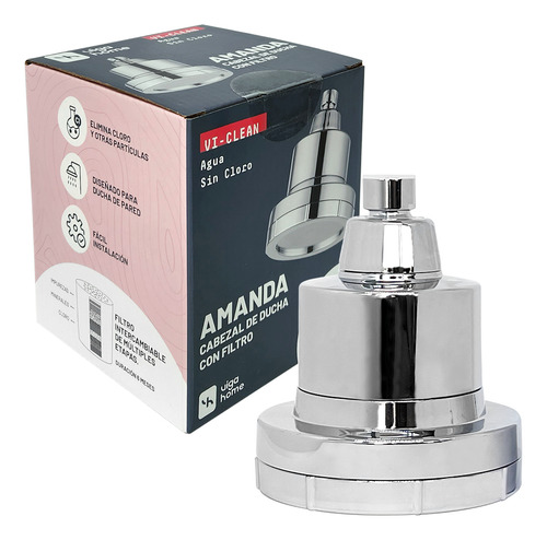 Filtro Cabezal Ducha Vigahome Amanda - Elimina Cloro