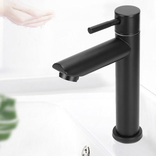 Grifo De Agua De Un Solo Lavabo Frío De Acero Inoxidable Neg