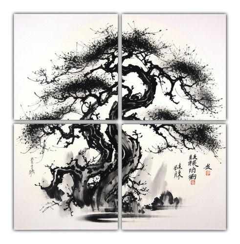 140x140cm Cuadros Decorativos Urbanos Modernos Tinta China H