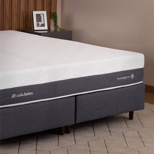 Cama Box Viúva Premium Bf Ice Nasa 128x188cm Bf Colchões Cor Azul