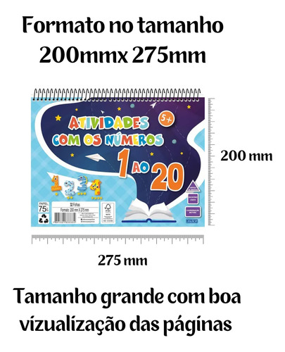 Caderno De Atividades Colorir E Aprender Números 1 Ao 20 Azul-marinho