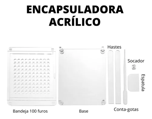 Encapsuladora De Acrílico Nº 1 100 Furos (pó E Líquido)