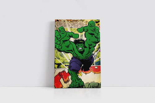Cuadro Hulk El Hombre Increible Comic 50x75cm Lienzo Canvas