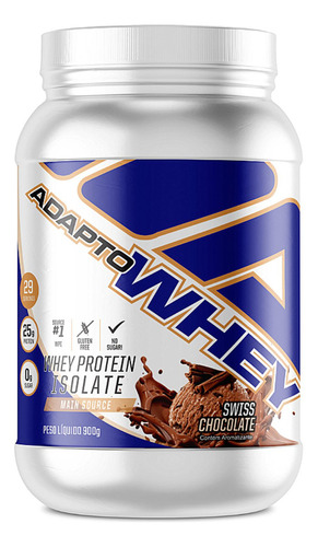 Whey Protein 3w Isolado Hidrolisado Concentrado 900g Adaptogen Science Sabor Chocolate