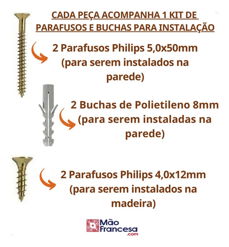 Mão Francesa Reforçada Perfil 35x20 24pcs Cantoneira Suporte