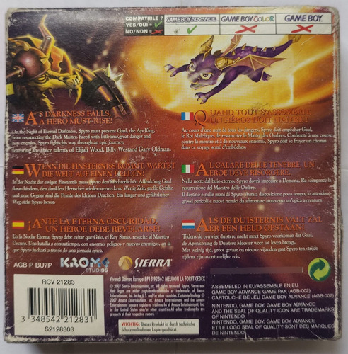 The Legend Of Spyro The Eternal Night Gameboy Original (Usado)