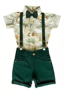 Roupa Safari Temático Social Infantil Menino Frete Grátis