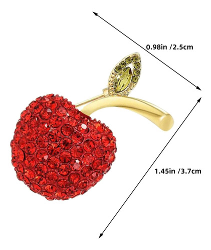 3 Peças De Alfinete De Lapela Moldado Em Strass Em Maçã: Lin