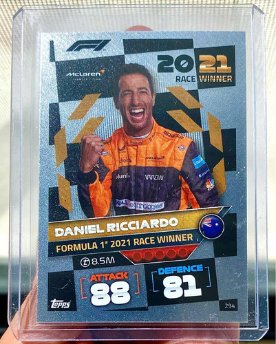 Tarjeta Topps Formula 1 Daniel Ricciardo Race Winner Foil