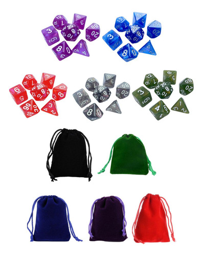 Juego De Dados Poliédricos De 35 Piezas Para Accesorios De