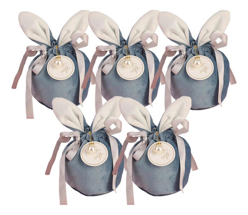 10 Bolsas Regalo Pascua Con Lazo, Orejas Conejo,
