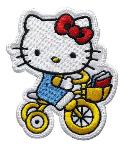 Parche Bordado Hello Kitty Bicicleta Libros Escuela Gatico