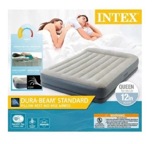Colchón Inflable Tamaño Queen Con Bomba Intex Msi