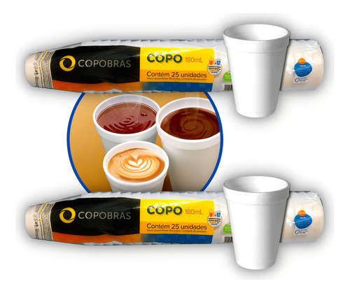 Copo De Isopor Descartável Térmico 180ml C/ 50un