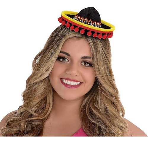 Sombrero Tela Con Flecos Bola Talla Unica Multicolor Pieza