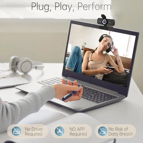 Webcam Full Hd 1080p Con Micrófono Y Privacidad - Catitru