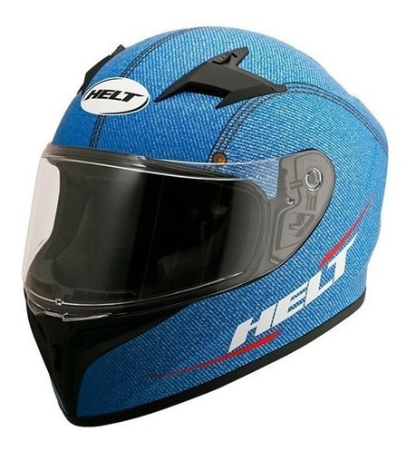 Imagem 3 de 10 de Capacete Helt Polar Jeans Azul Lançamento! Mod.2021