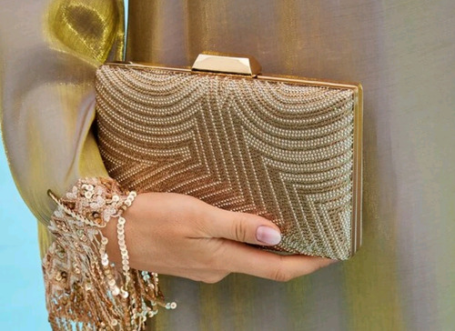 Bolsa Festa Clutch Dourada Com Alça Shein