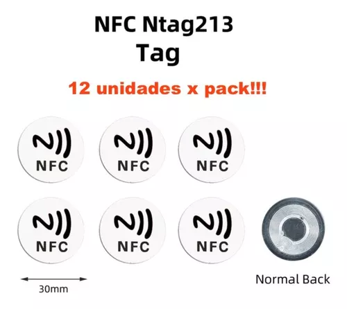 Etiquetas Nfc Tags 12 Unidades Sticker Ntag213