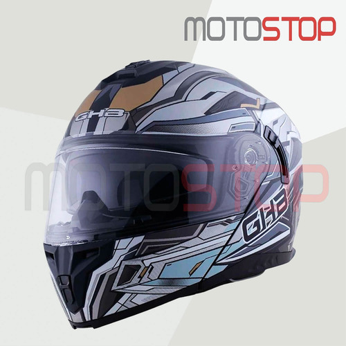 Casco Abatible Ghb 166 Android Gris Matte Certificado / Qr