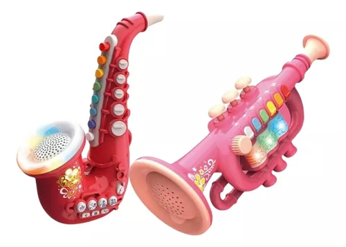  Smaroll Juguete de saxofón para niños con luz y sonido,  multifuncional, juguetes educativos tempranos, juguete de instrumento  musical para niños pequeños, niños, principiantes, simulación musical, mini  saxofón, para niños : Juguetes