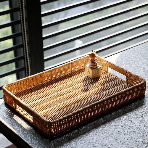 Bandeja Decorativa Tejida, Cesta Para 35cm X 24,5cm X 4,5cm