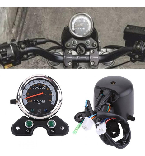 Dc 12v Motocicleta Instrumento Velocímetro Odómetro Doble