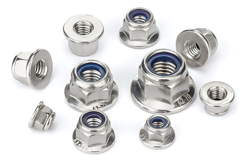 Tuercas De Seguridad Hexagonales M5 304 Inox M3m16 Din6926